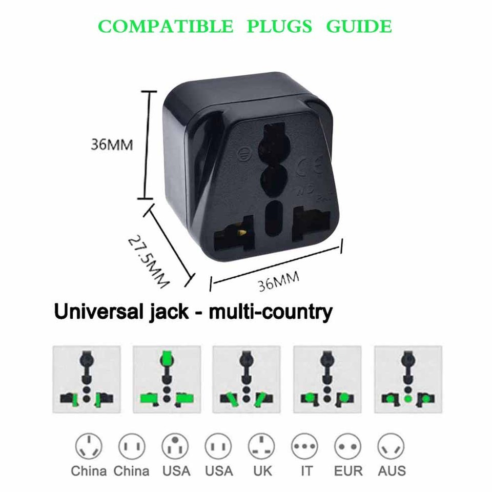 Jual Universal CE Kr american european power plug adapter AU EU to US ...