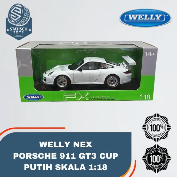 Jual Nex welly Porsche 911 GT3 Cup Putih 1:18 Welly Door Openable