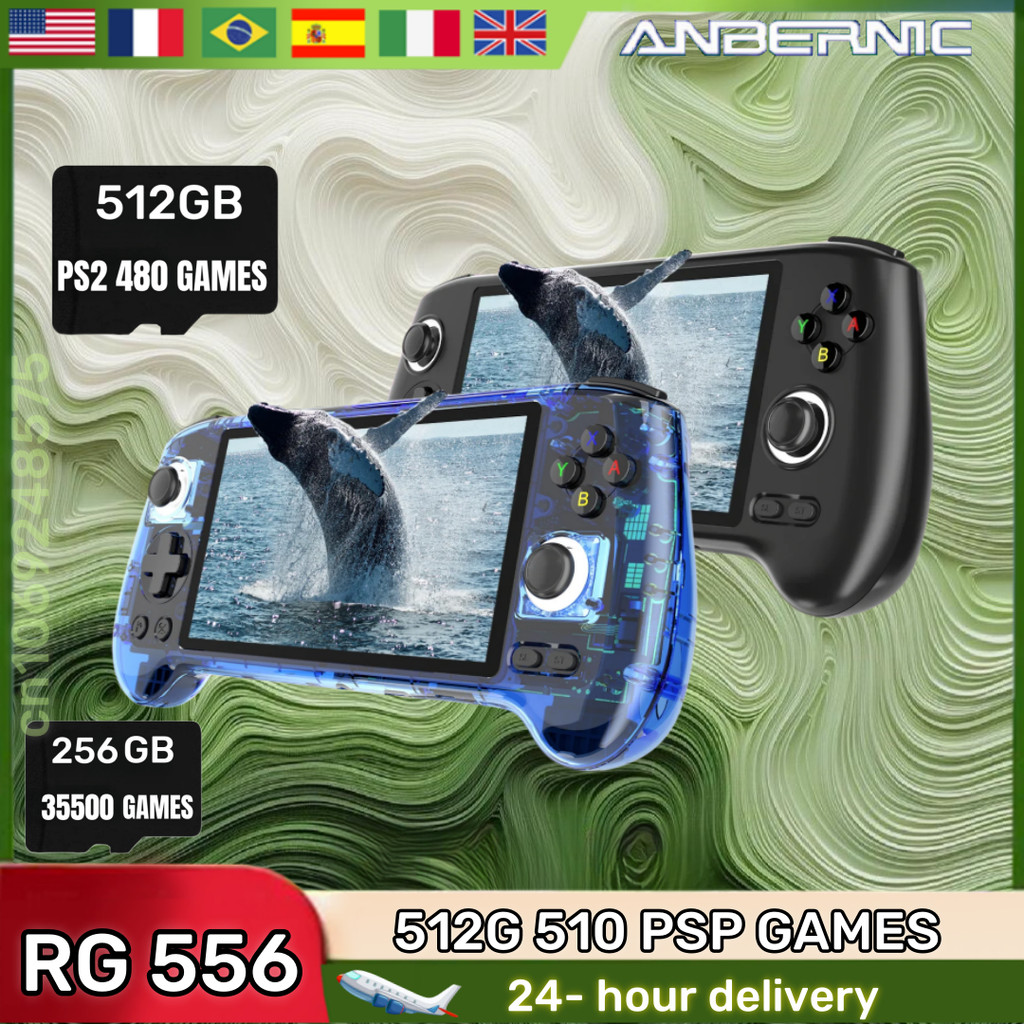 Console Rétro RG556 – Android 13, écran AMOLED 5,48 Pouces, Unisoc T820, 4+128 Go – Avec étui De Transport
