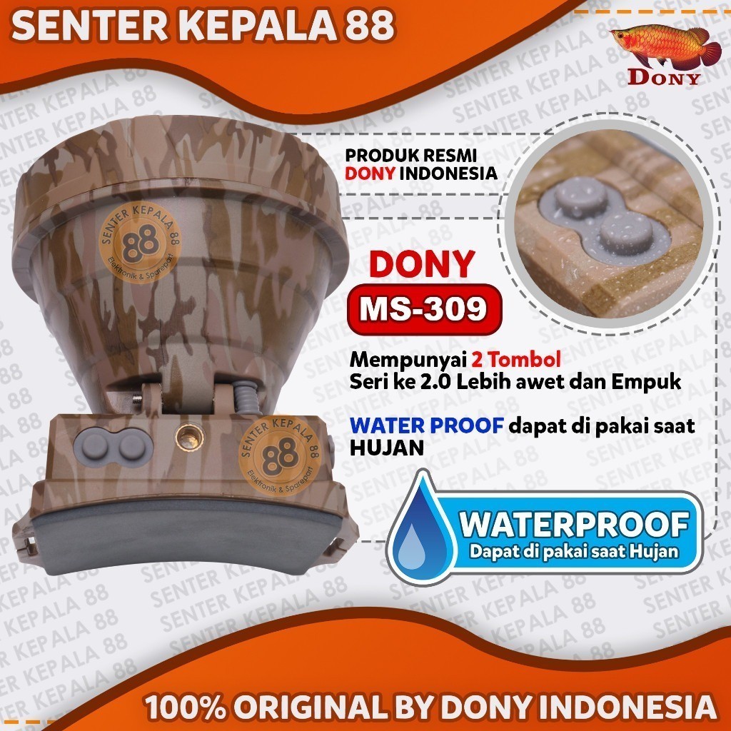 Jual DONY Senter kepala Cas DONY MS 309 SOBIG 30 WATT 30W QLED LED T6 ...
