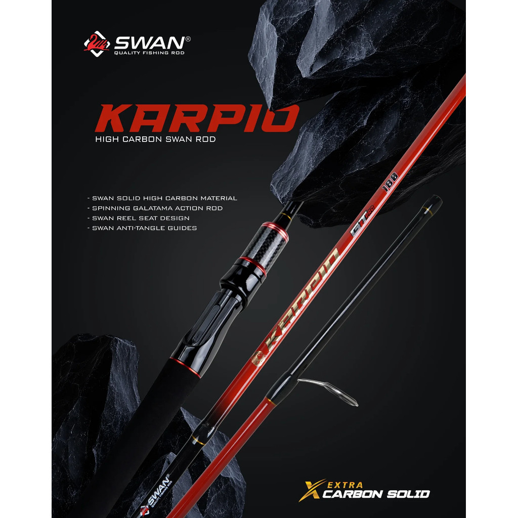 Jual SWAN KARPIO SPINNING ROD JORAN SPINNING GALATAMA SOLID CARBON ANTI ...
