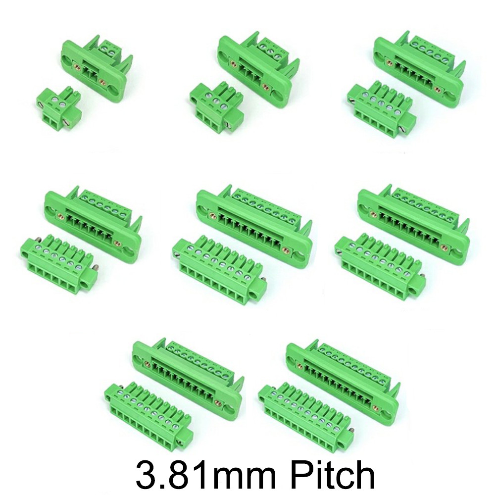 Jual 1Set 15EDGWC 3.81mm Pit Through Wall Pluggable PCB Terminal Block ...