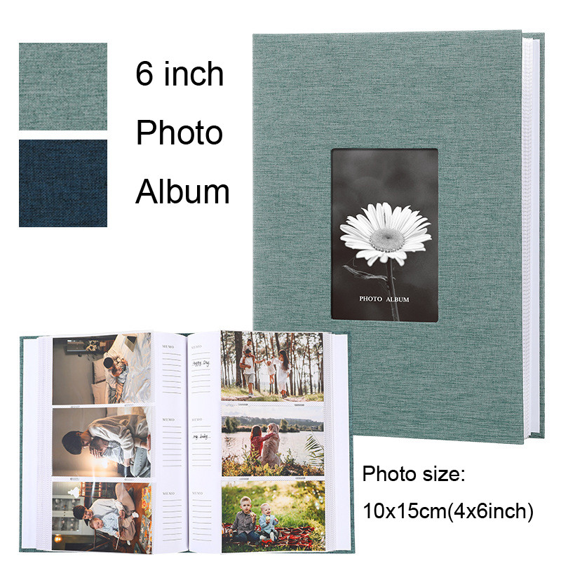 Jual 1Set Linen Cloth Cover Album 6-inch Interleaf Type Photo Storage ...