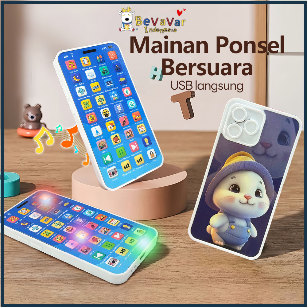 Jual BEVAVAR Mainan Handphone Edukasi Anak Ponsel Edukasi Toy 36 Tombol ...
