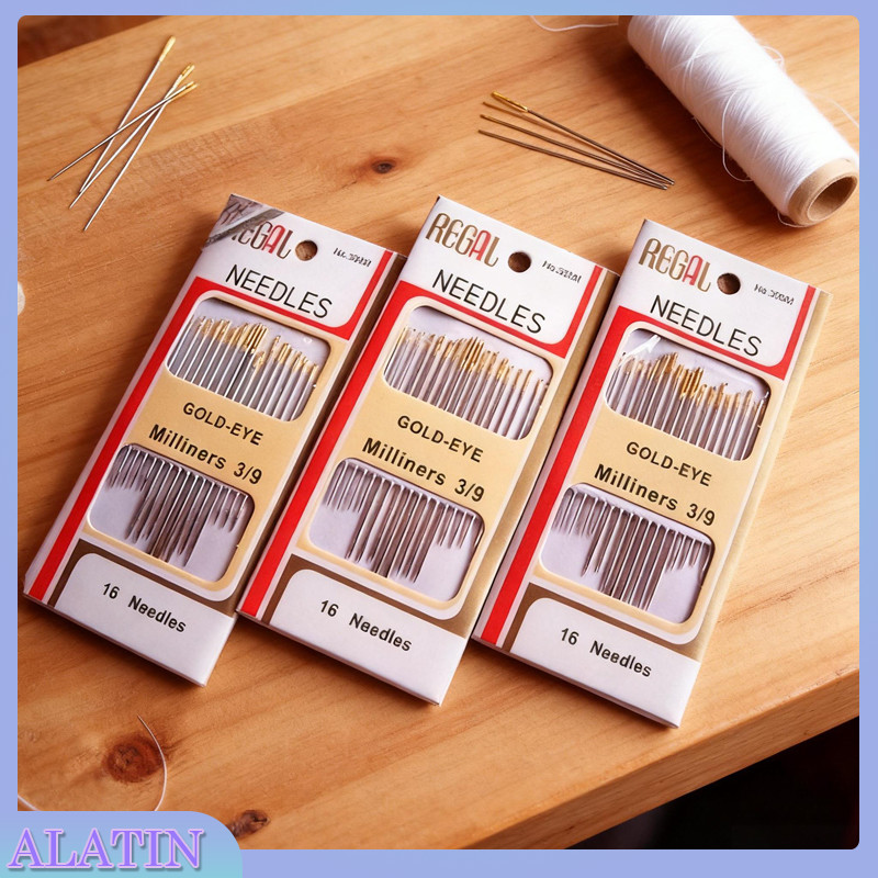 Jual 7PCSJarum Jahit Tangan Mata Emas Gold Eye Miliners - 16Pcs Set ...