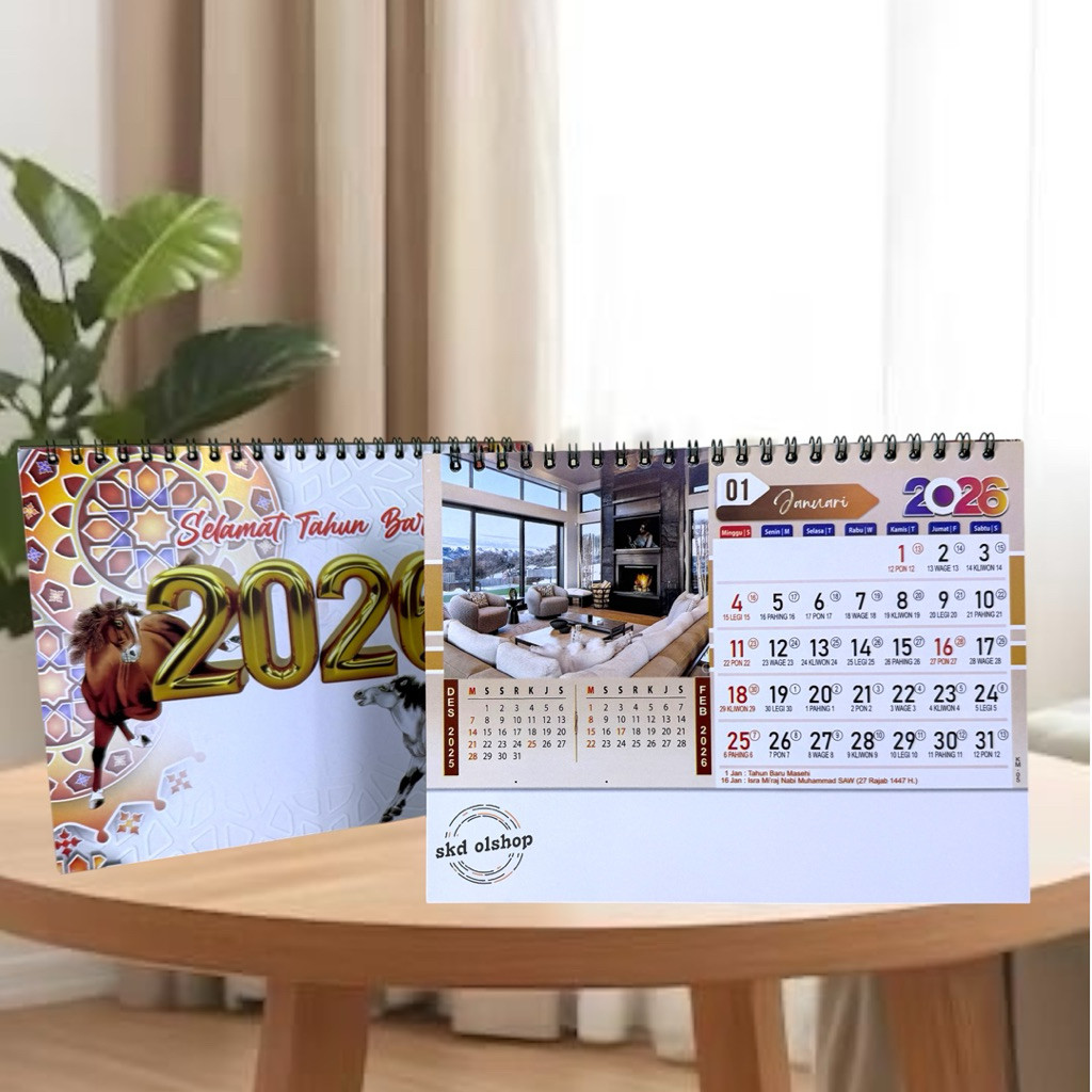 Jual Promo Kalender Meja tahun 2026 km 05 interior ukuran 21 x 16 cm ...