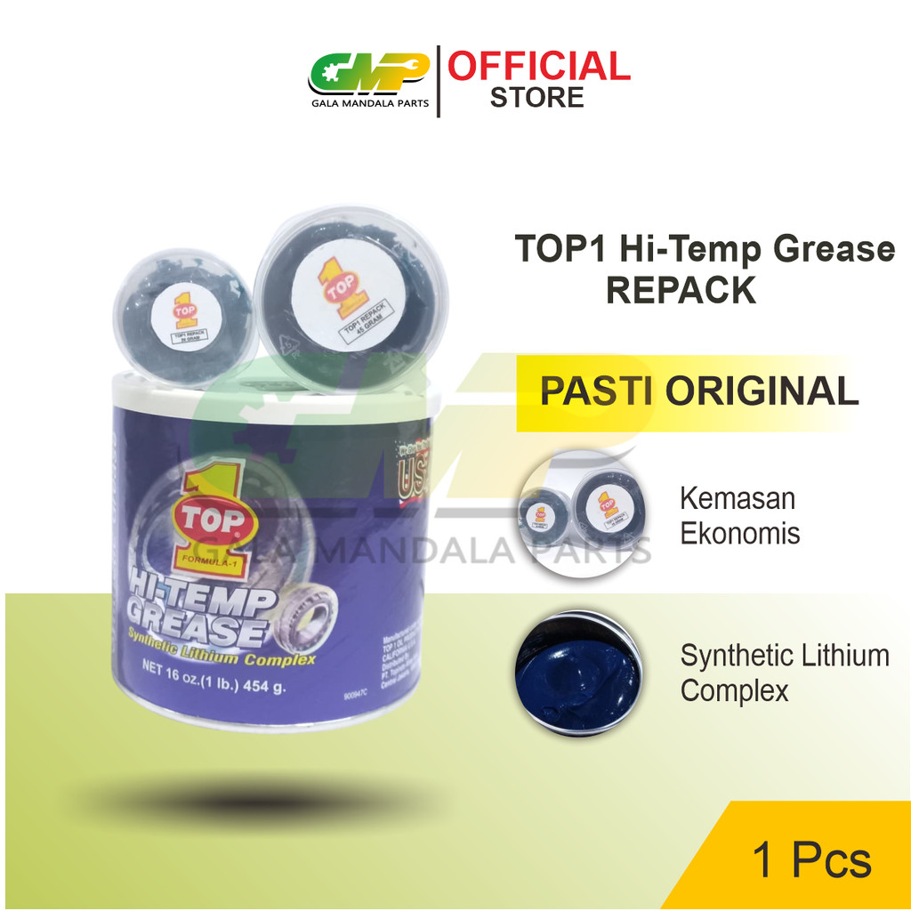 Jual [REPACK] TOP 1 Hi Temp Grease Synthetic Lithium Gemuk Stempet ...