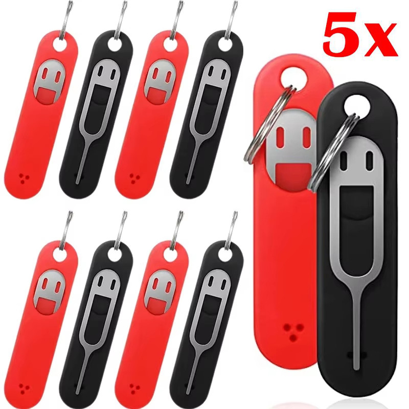 Jual 1-5pcs Silicone SIM Card Pin Keychain Phone ID Card Tray P Anti ...