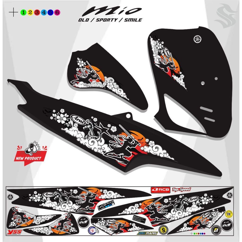 Jual STICKER MOTOR MIO LAMA SPORTY / STRIPING MIO SMILE 110 STICKER MIO ...