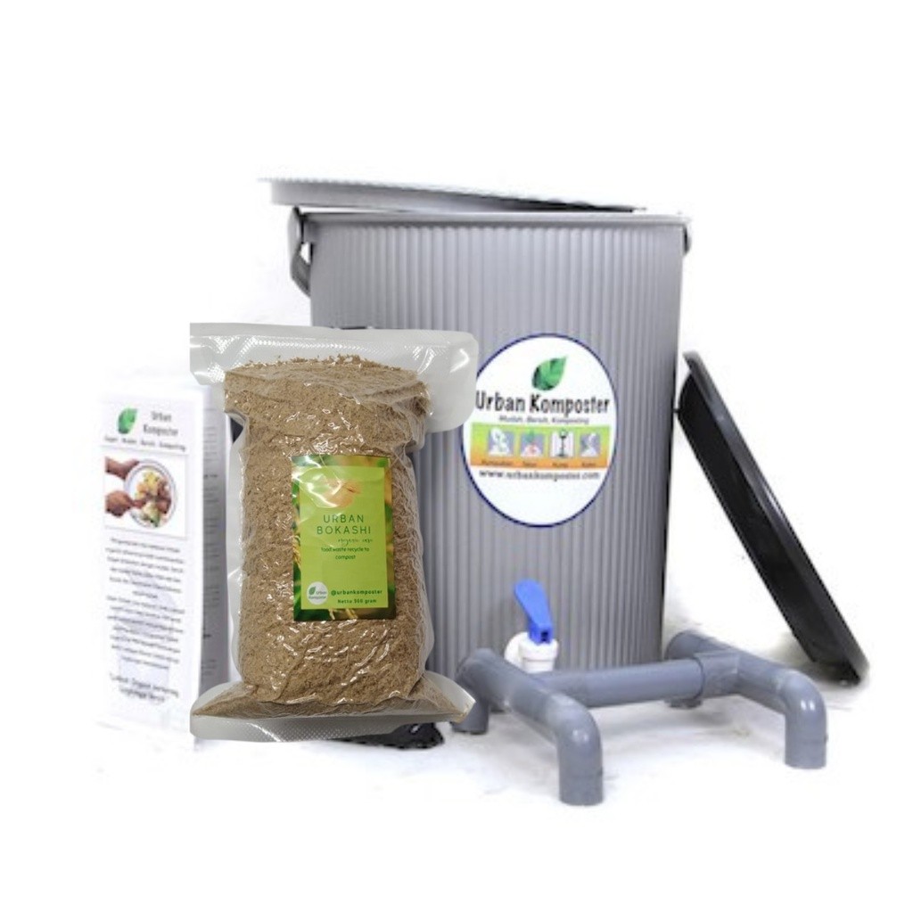 Jual [ Promo ] || Urban Komposter Kit 17 Liter Grey | Anaerob Composter ...