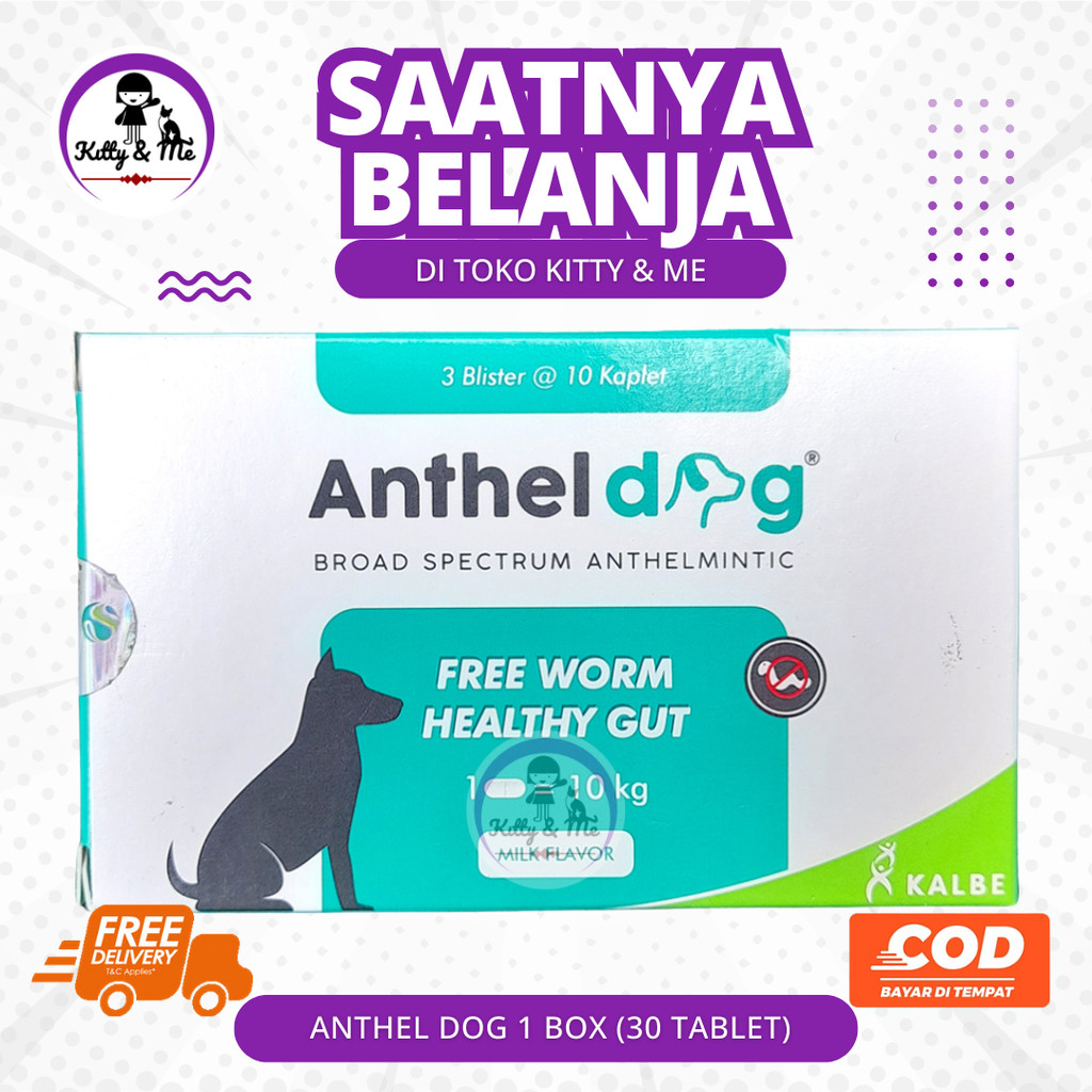 Jual ANTHEL DOG 1 BOX (30 TABLET) - Untuk Masalah Cacing Pada Doggy ...
