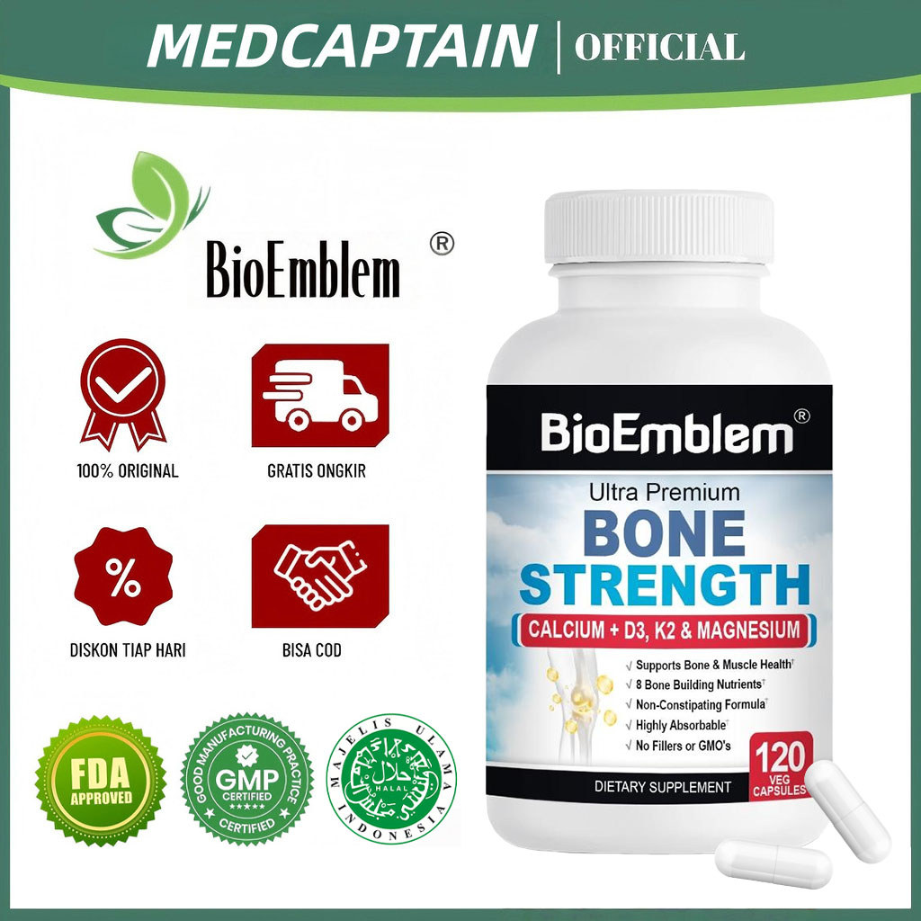 Jual MEDCAPTAIN BioEmblem Bone Strength 120pcs Suplemen Kesehatan ...