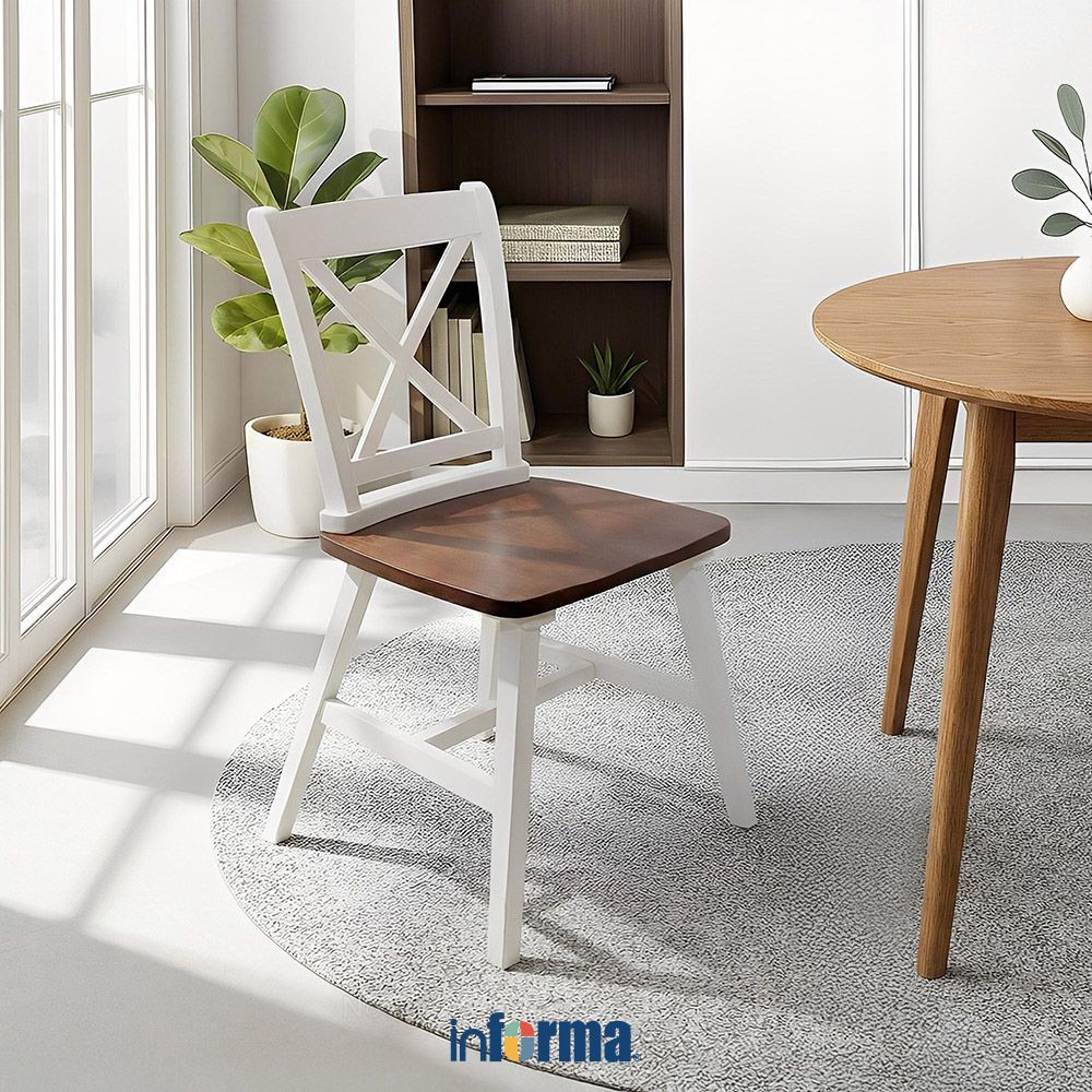 Jual Informa Yelets Kursi Makan Kayu - Putih/Cokelat Walnut Dining ...