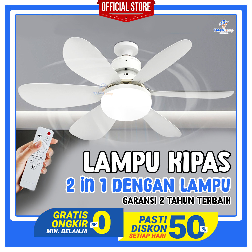 Jual COD Lampu Kipas Angin Plafon remote control Lampu 2In1 kipas ...