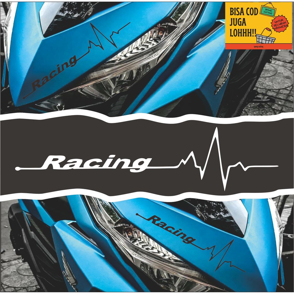 Jual Stiker Sticker Racing Heart Beat Stiker Variasi Aksesoris Motor ...