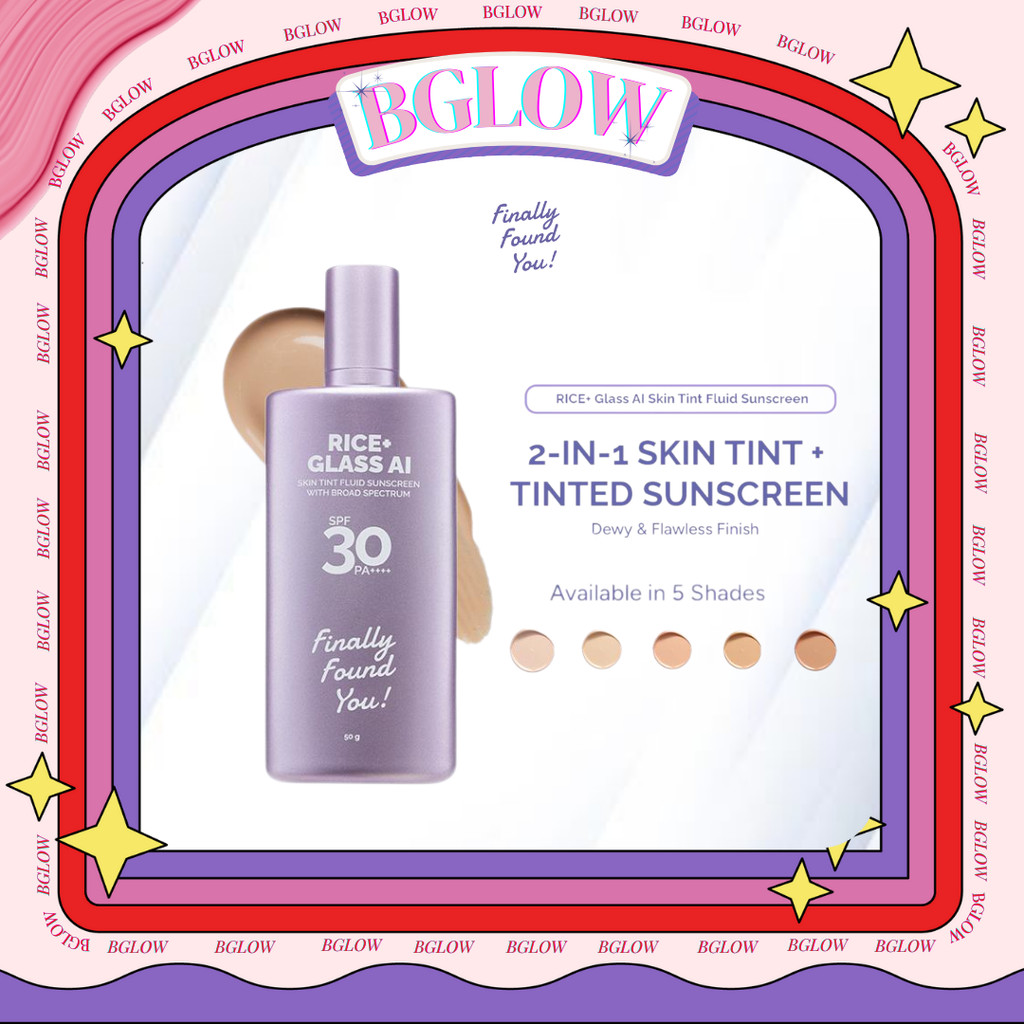 Jual Finally Found You! RICE+ Glass AI Skin Tint Fluid Sunscreen with ...