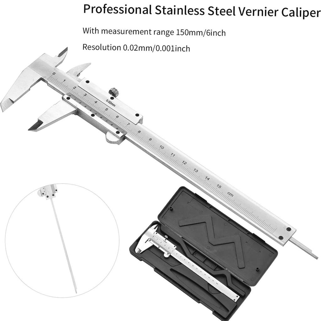 Jual 0-150mm Stainless Steel Vernier Caliper Locking Screw Vernier ...