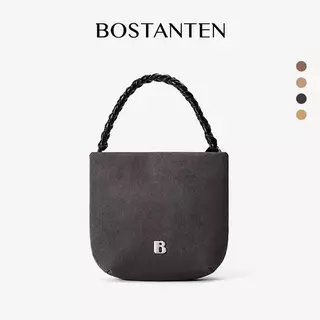 [Teddy Bag] BOSTANTEN Tas Selempang Wanita Kulit Suede Mini Fashionable – Desain Tali Anyaman DIY Adjustable Strap Tas Selempang Crossbody Elegan Untuk Daily & OOTD
