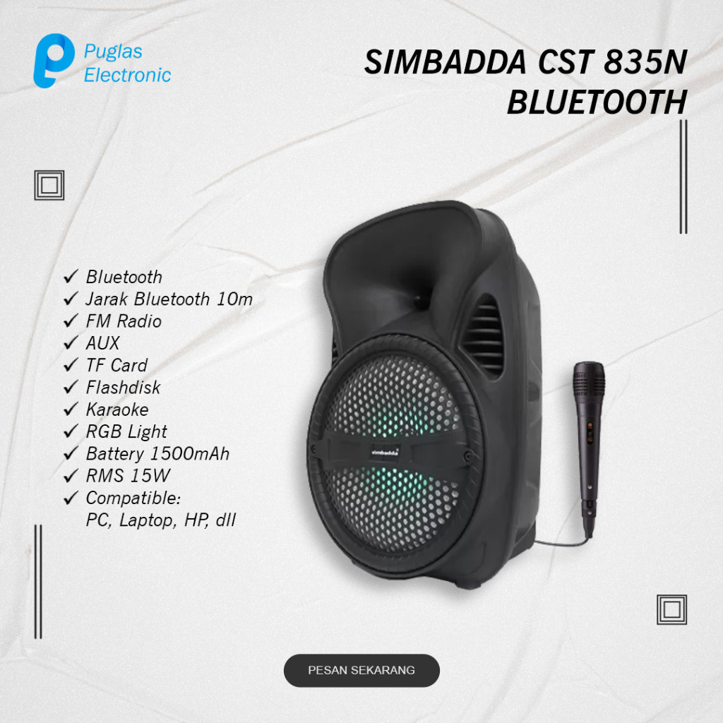Jual Speaker Simbadda CST 835N Bluetooth Wireless Karaoke Speaker Aktif ...
