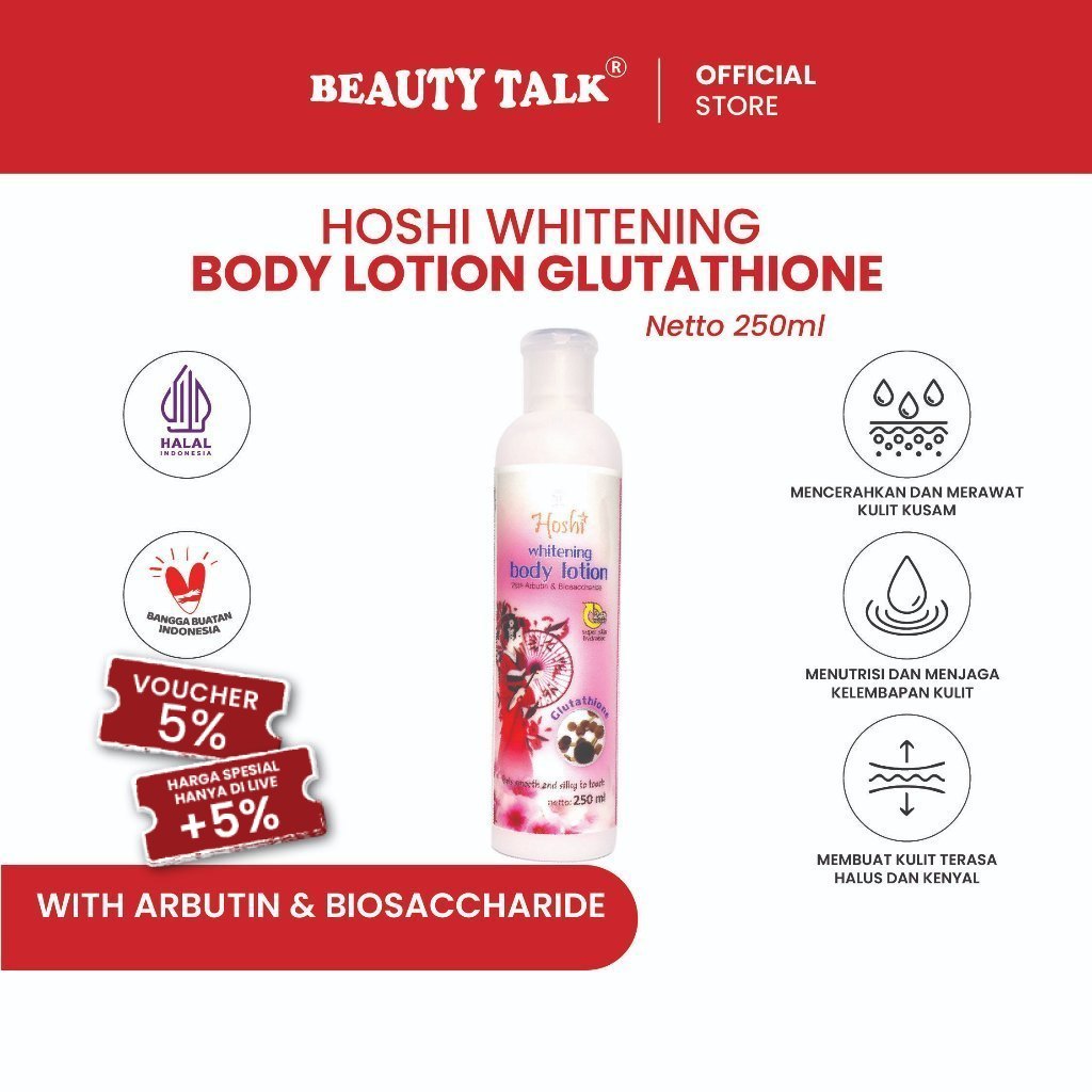 jual glutathione lotion Jual HOSHI Whitening Body Lotion (Glutathione) 250ML