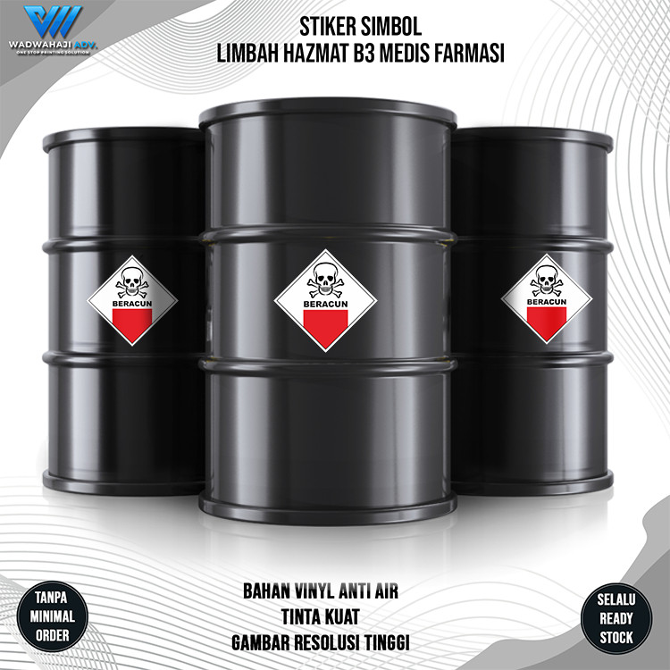 Jual Stiker label Limbah B3 K3 Hazmat | Sticker Limbah Farmasi bahan ...