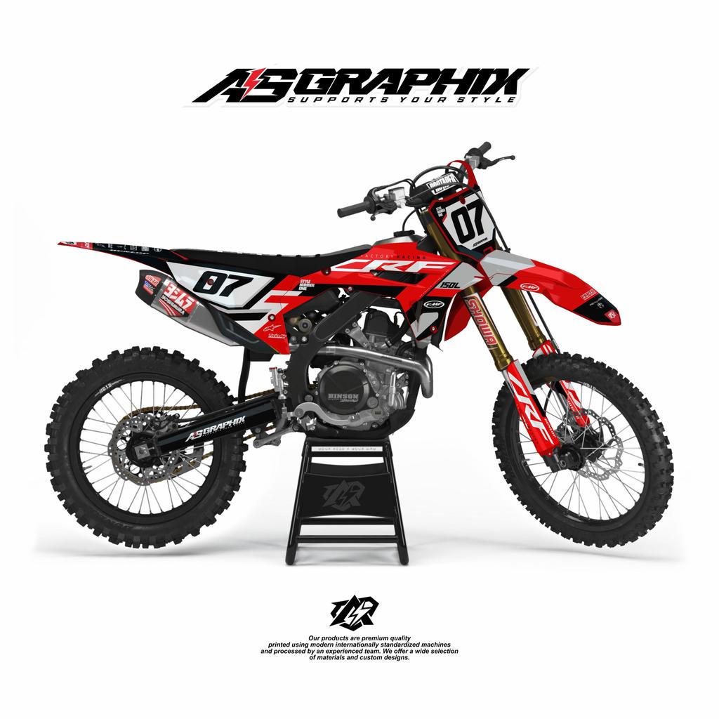 Jual AS GRAPHIX Decal Sticker CRF 450 warna merah bisa custom desain ...