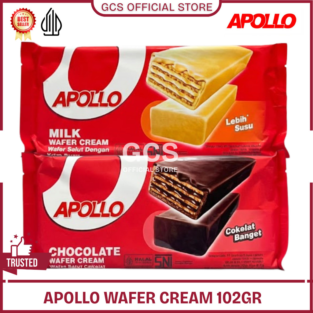 Jual Apollo Wafer Cream Cokelat Susu 102g - Wafer Salut Coklat Susu ...