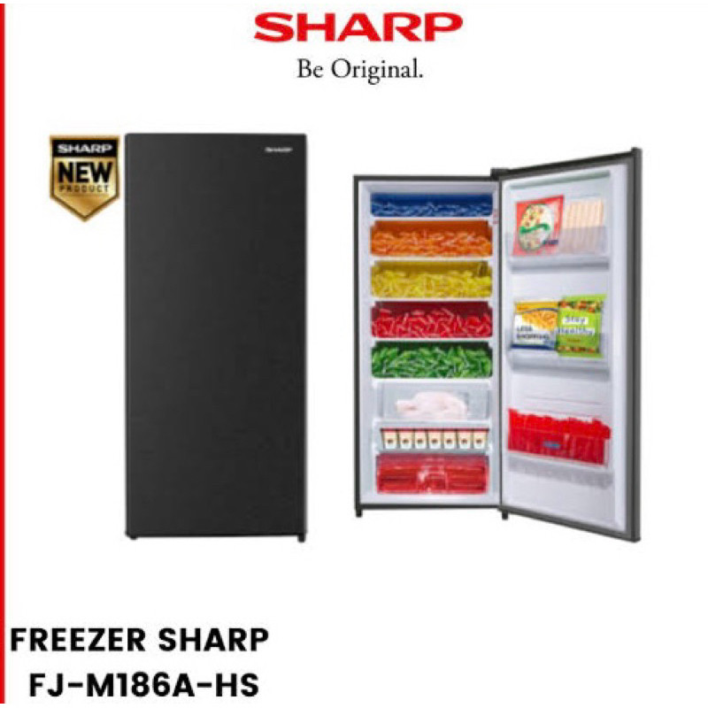 Jual FREEZER SHARP 6 RAK PEMBUAT ES BATU FJM186AHS / FJM 186 AHS ...