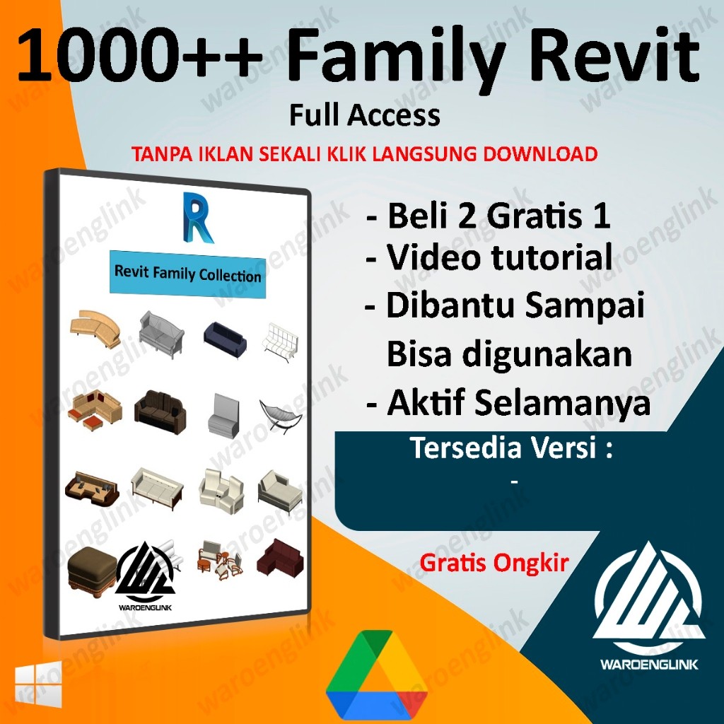 Jual Family Revit Lengkap Revit Library Full Version Windows Lifetime ...