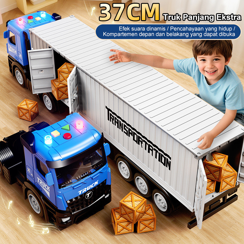 Jual Truk Kontainer Mainan Anak, Besar Panjang, dengan Suara Lampu ...
