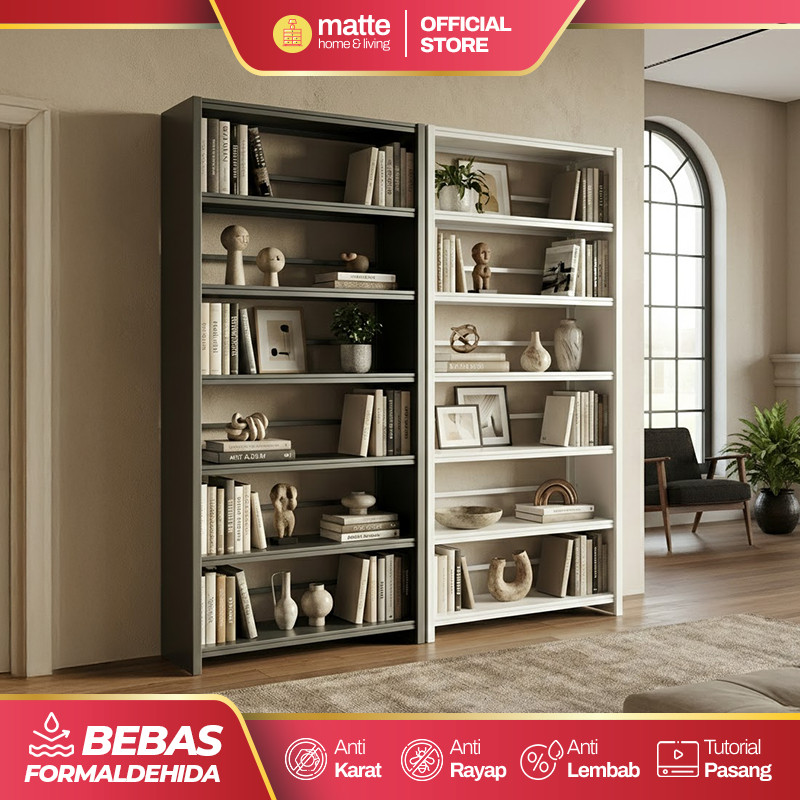 Jual mattehome Lemari Buku Besi Minimalis Rak Display Toko Rak Tingkat ...