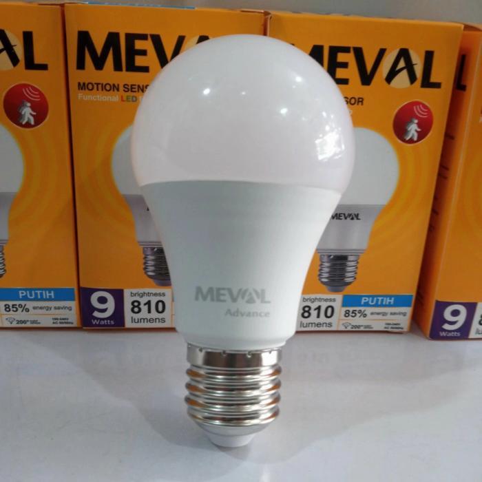 Jual motion sensor meval 9 watt/lampu led sensor gerak meval 9 watt ...