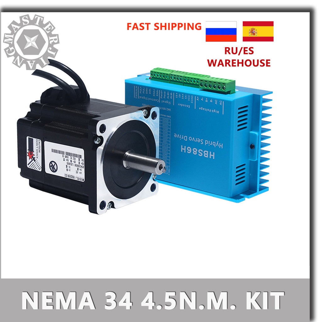 Jual 86HSE4.5N+DL86/HBS86H Closed-loop step motor 86 Hybrid closed loop ...