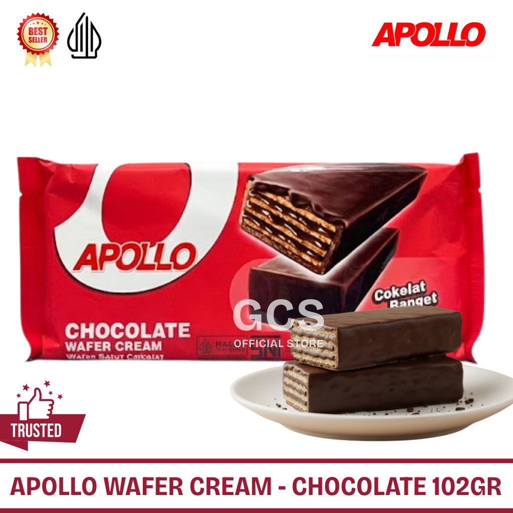 Jual Apollo Wafer Cream Cokelat Susu 102g - Wafer Salut Coklat Susu ...