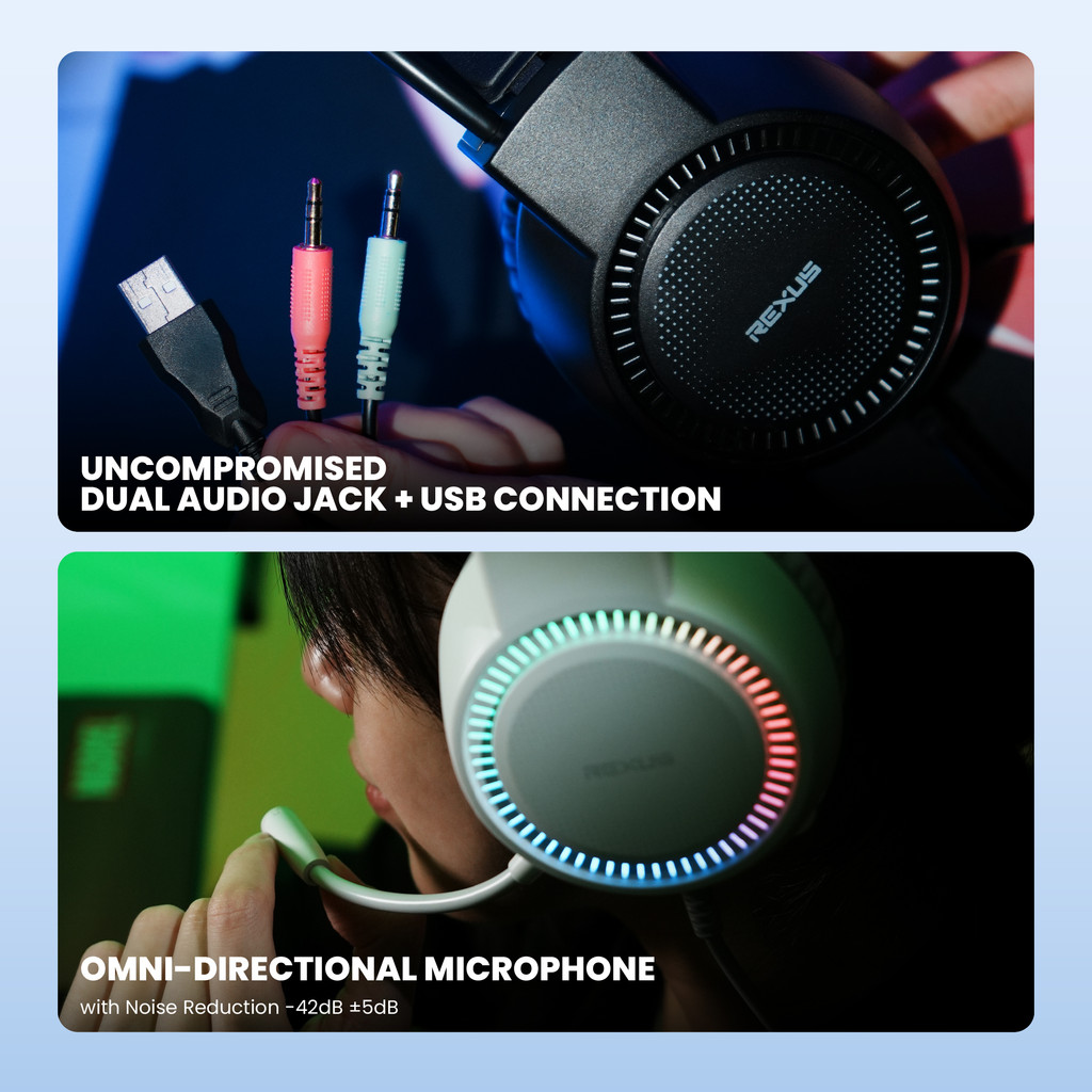 [Exclusive Shopee] Rexus Vonix SH40 Headset Gaming with MIc - USB & Dual Audio Jack Connection (3)