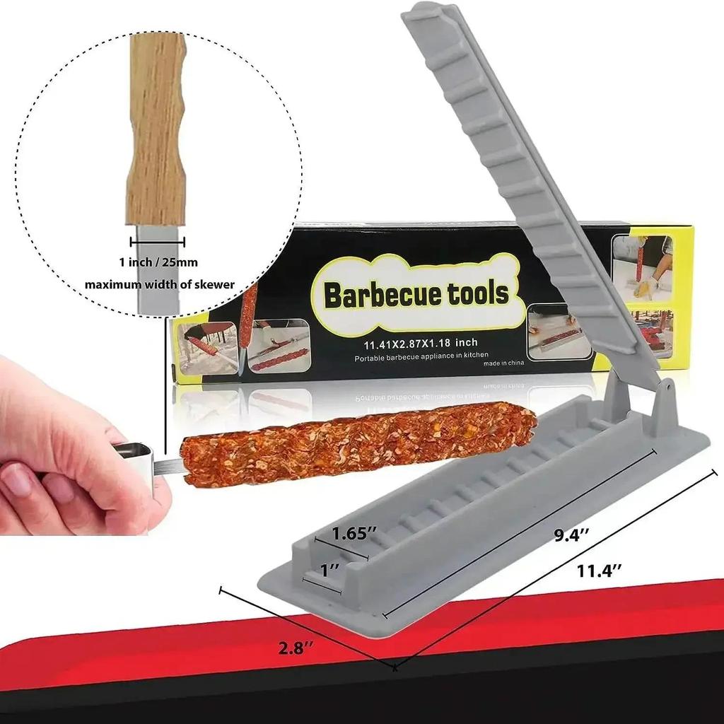Jual Kebab Maker Mould Plastic Kabob Maker Press Barbecue Meat Skewer ...