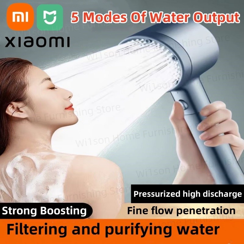 Jual Xiaomi 5 Modes Water Saving Shower Head Adjustable High Pressure ...
