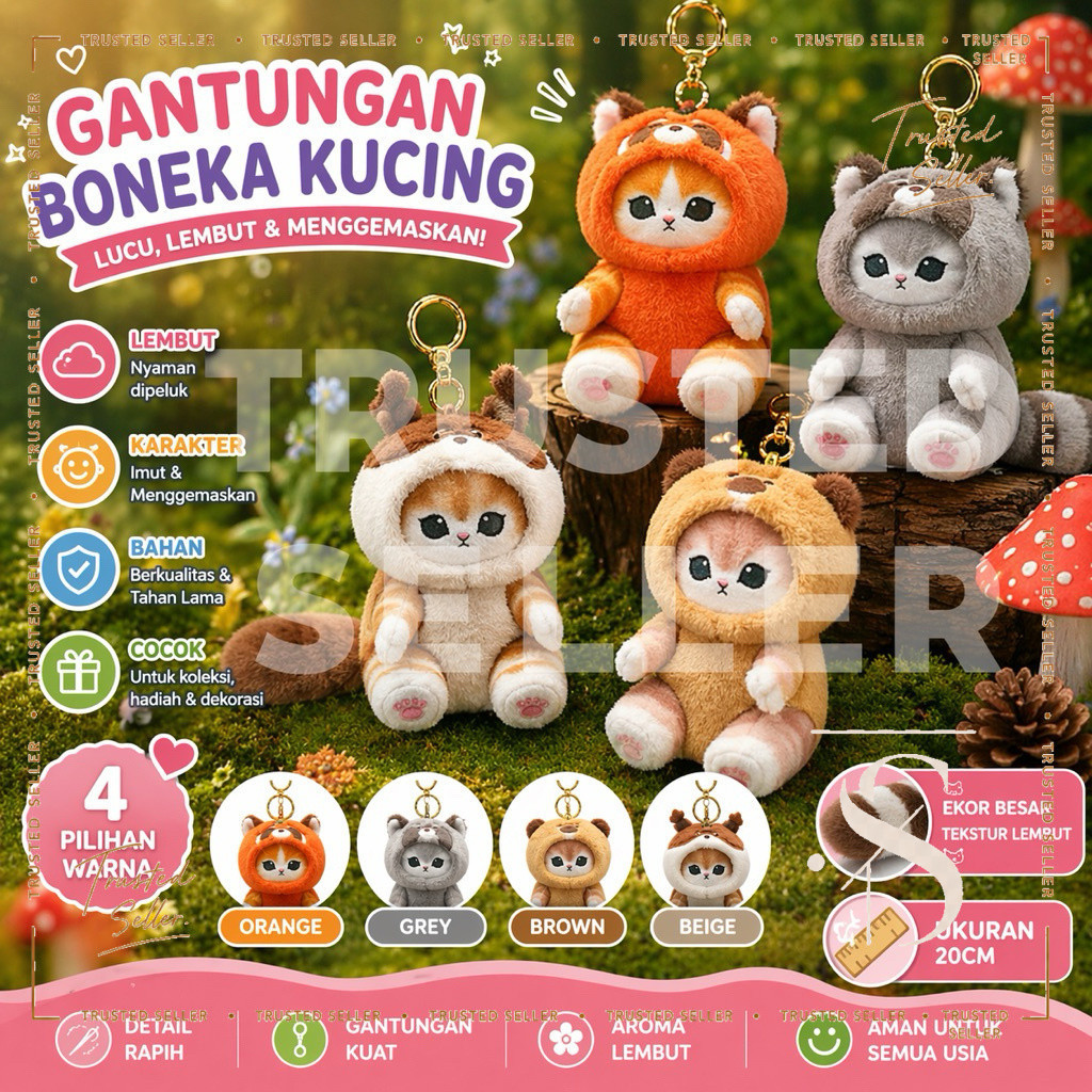 Jual F57F HELLO_ALICE GANTUNGAN KUNCI TAS BONEKA KUCING LUCU 20cm ...