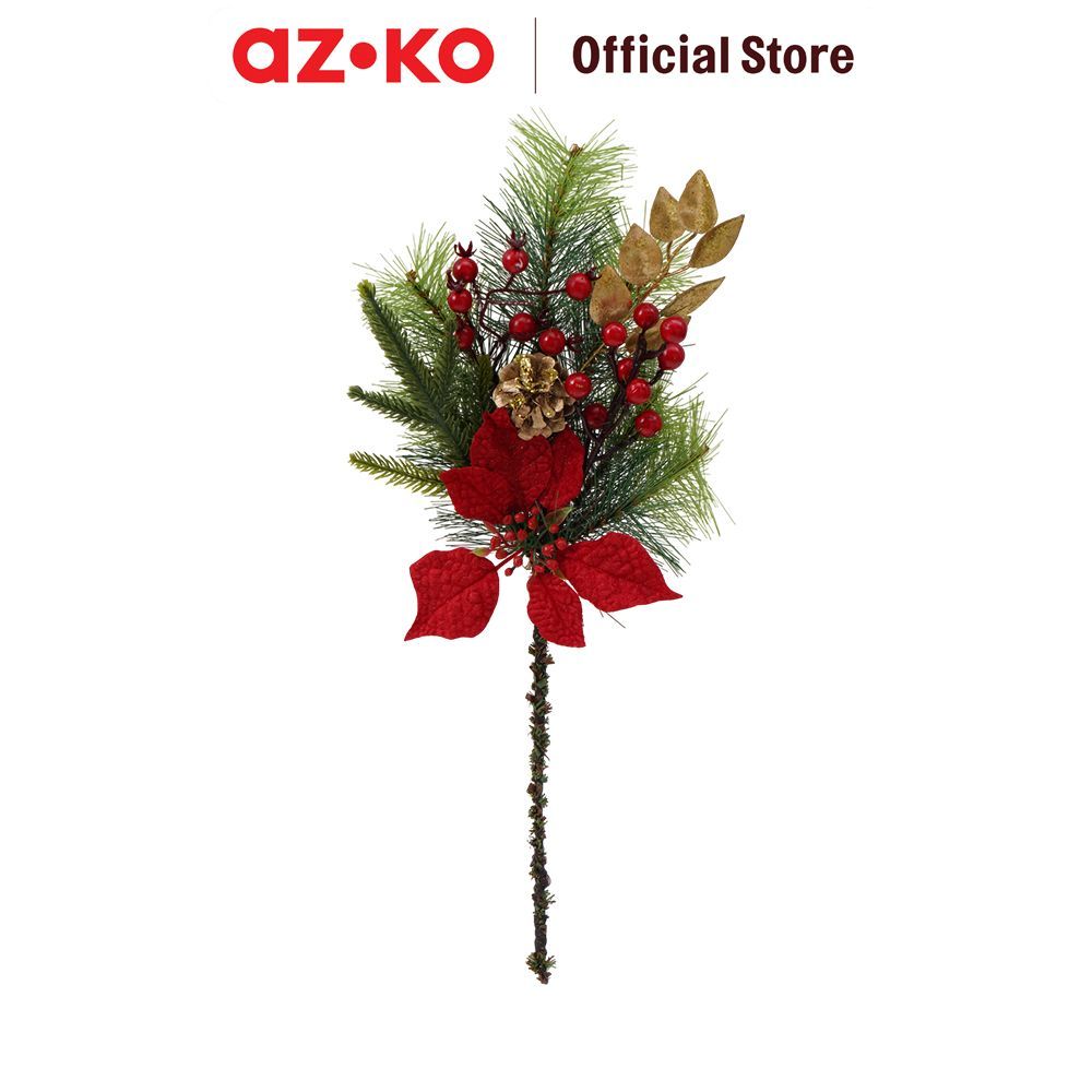 Jual AZKO Noelle 54 cm Bunga Dekorasi Natal Christmas Pick Pointsettia ...