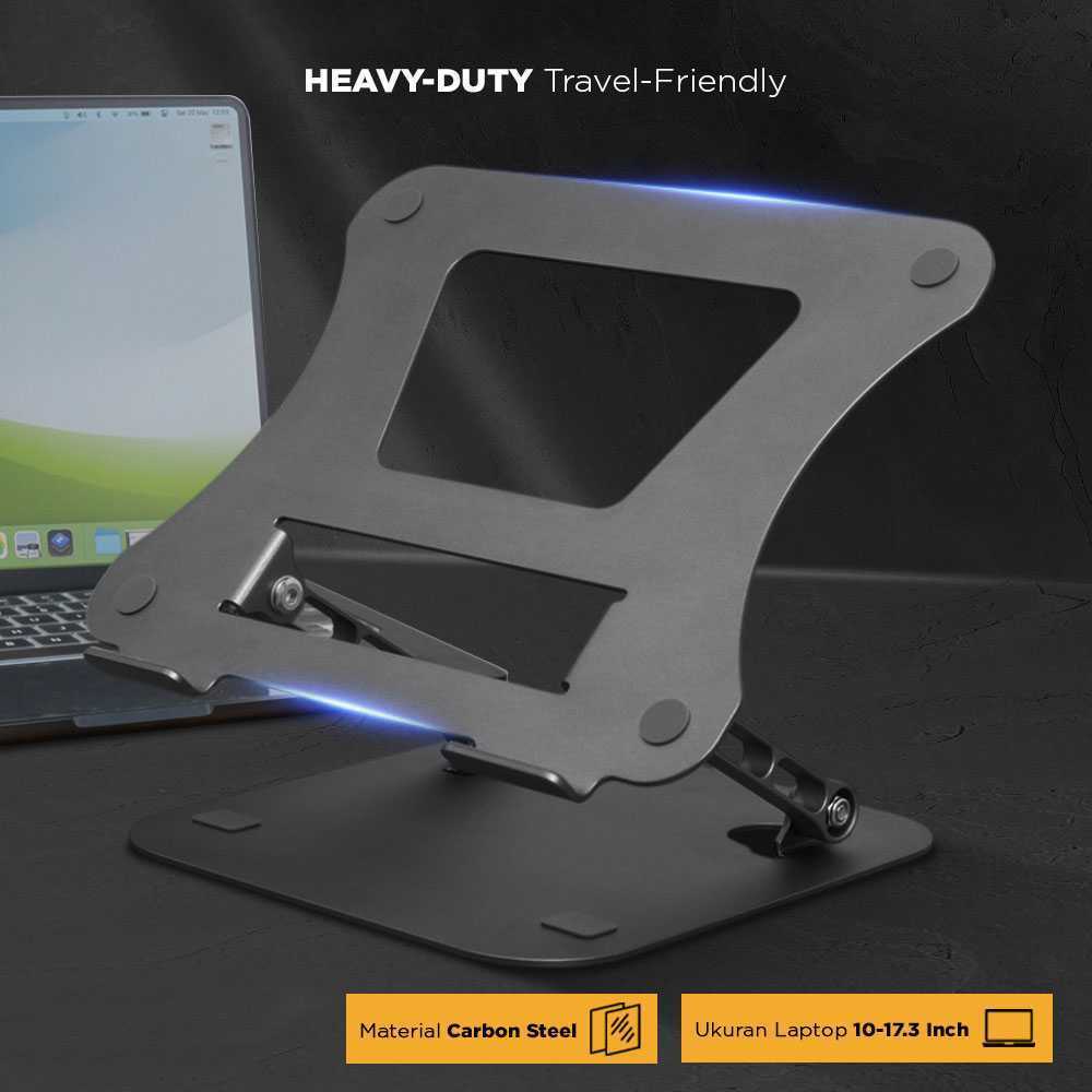 Jual TWISTER Laptop Stand Foldable Adjustable N16 Carbon Steel 10-17.3 ...