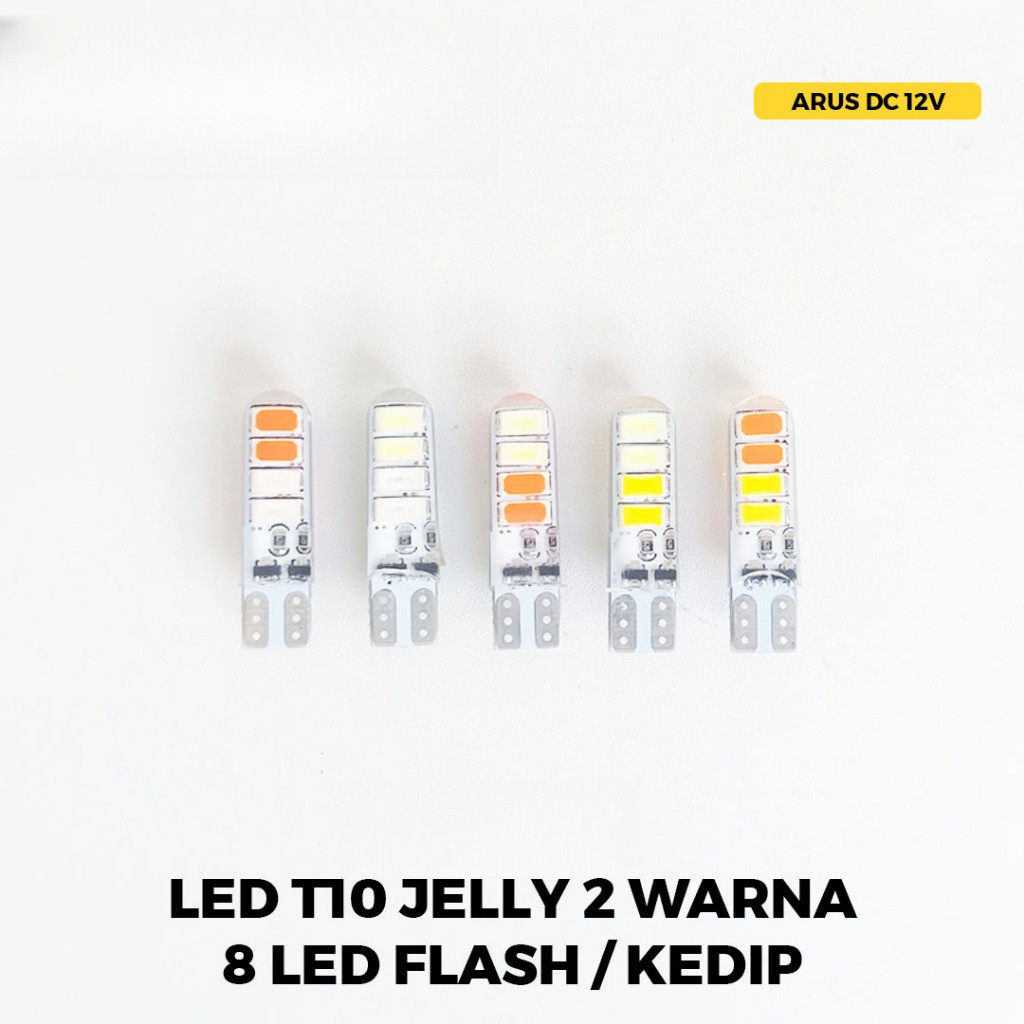 Jual LED Sen Senja T10 Jelly 2 Warna 8 Mata LED Flash Kedip | Shopee ...