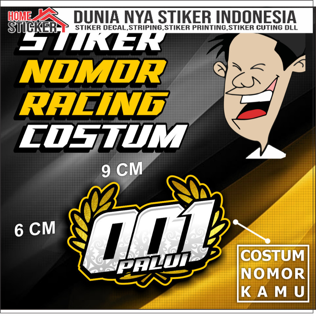 Jual Stiker Custom Nomor Racing Nama Dan Nomor Sendiri Cetak Graftac ...