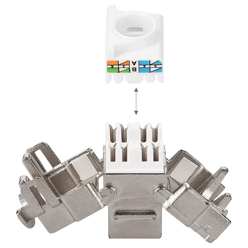 Jual HotKeystone Module Jacks 12 Piece CAT6A Shielded Keystone Jack ...