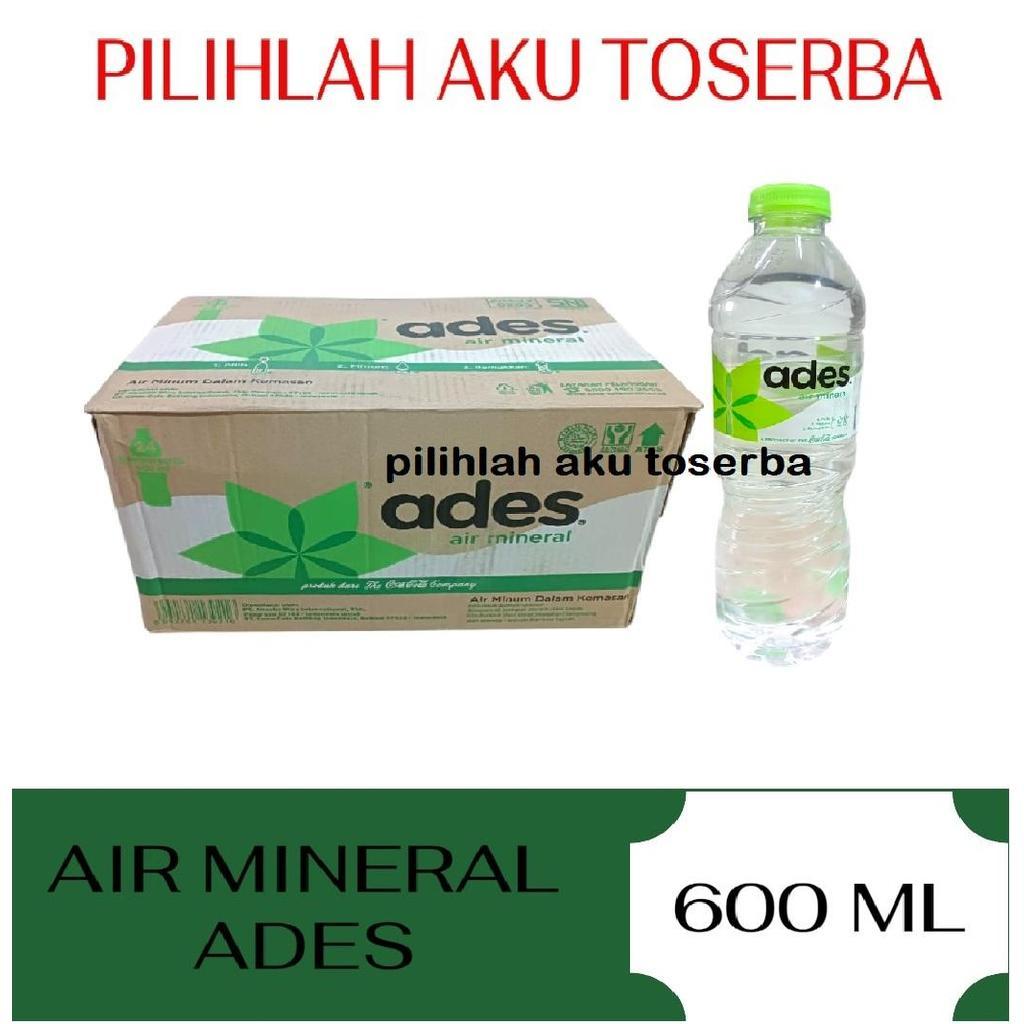 Jual ADES Air Minerale Botol 600 ml - ( HARGA 1 DUS ) | Shopee Indonesia