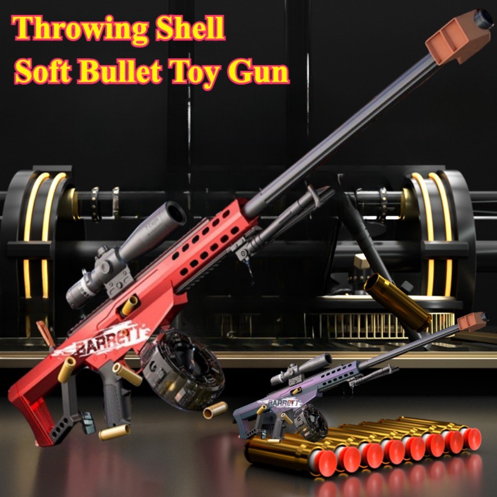 Jual Manual Loang Sniper Rifle Toy Safe Soft Bullet Launcher with Shell ...