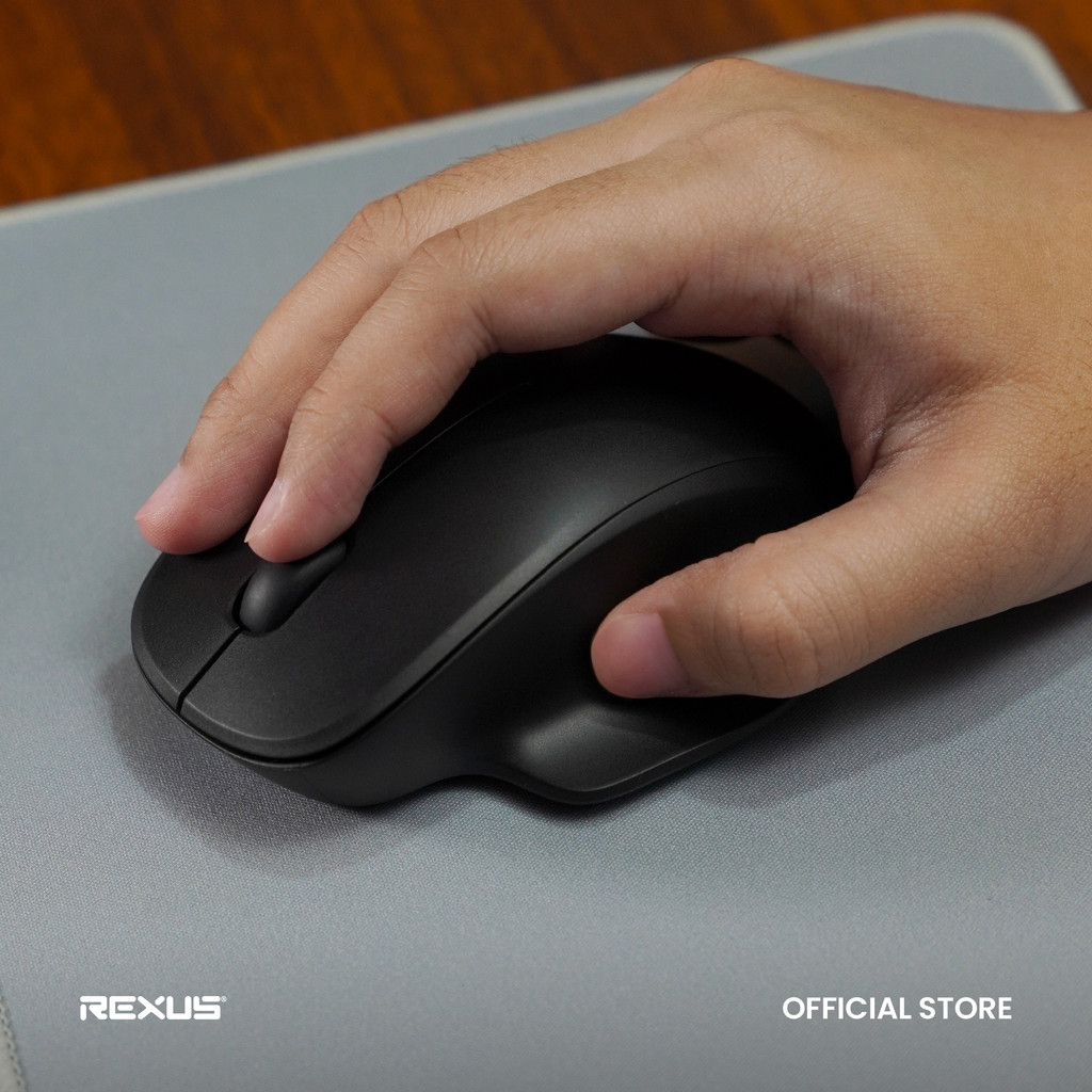 Rexus QB300 V2 Dual Mode Wireless Mouse Office Kantor - Ergonomic Shape Silent Click (7)