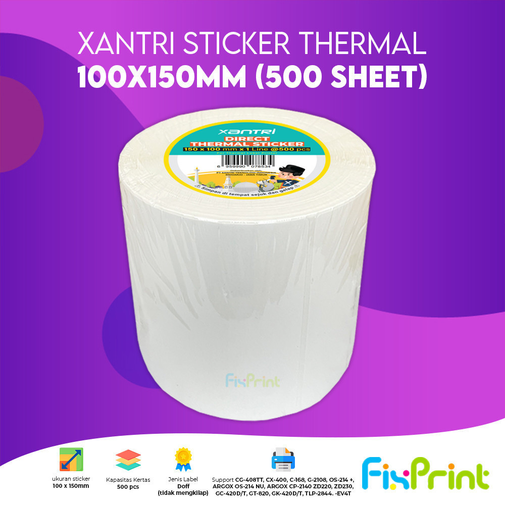Jual Label stiker Thermal 100x150mm Waterproof / Sticker Label ...