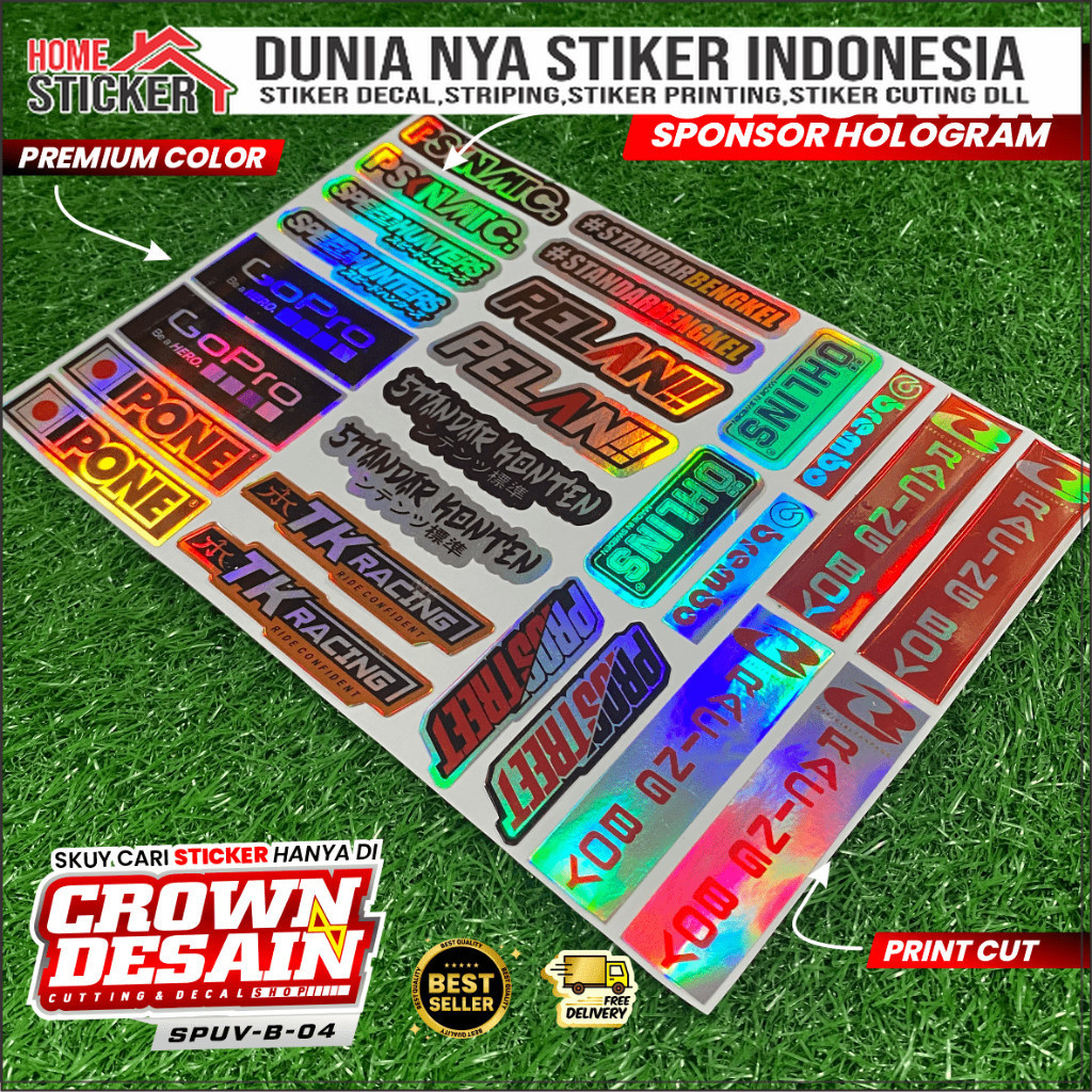 Jual Stiker Sponsor Cutting Stiker Racing Motor Balap Hologram ViraL ...