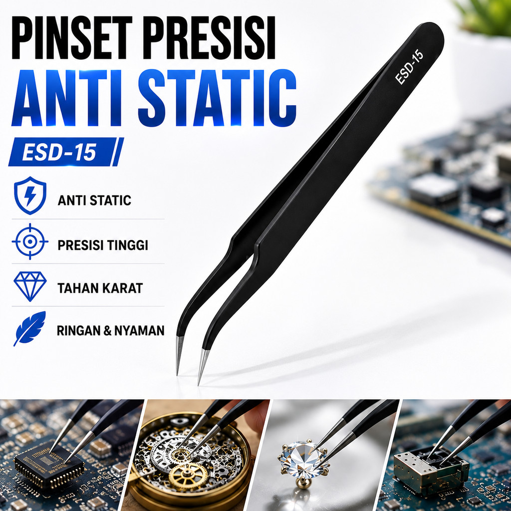Jual Pinset Laboratorium Stainless Steel Eagle Beak Anti Static Presisi ...