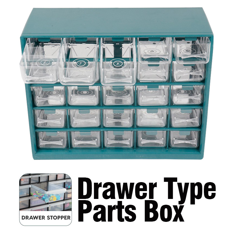 Jual 25 Grid Drawer Storage Parts Box Wallmounted Combination Component ...